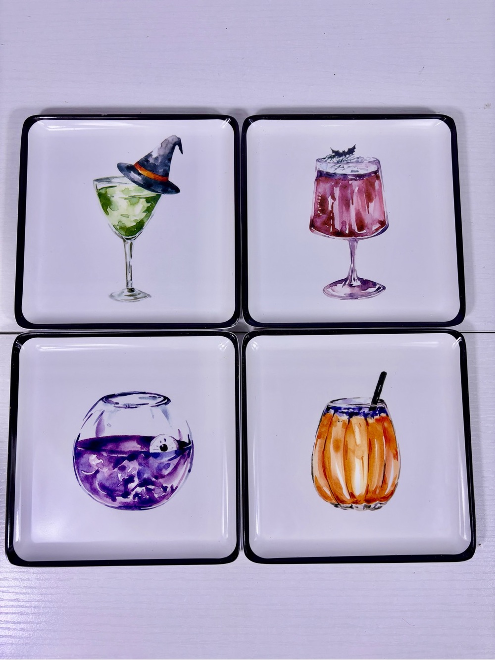 NWT Rachel Ashwell The Farmhouse Halloween Cocktail Appetizer Plates Set of 4
